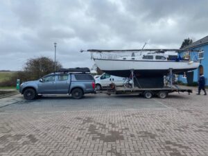 Yachts moved by road